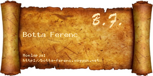 Botta Ferenc névjegykártya